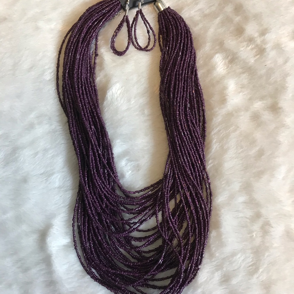 Paparazzi purple seed bead necklace. New.
